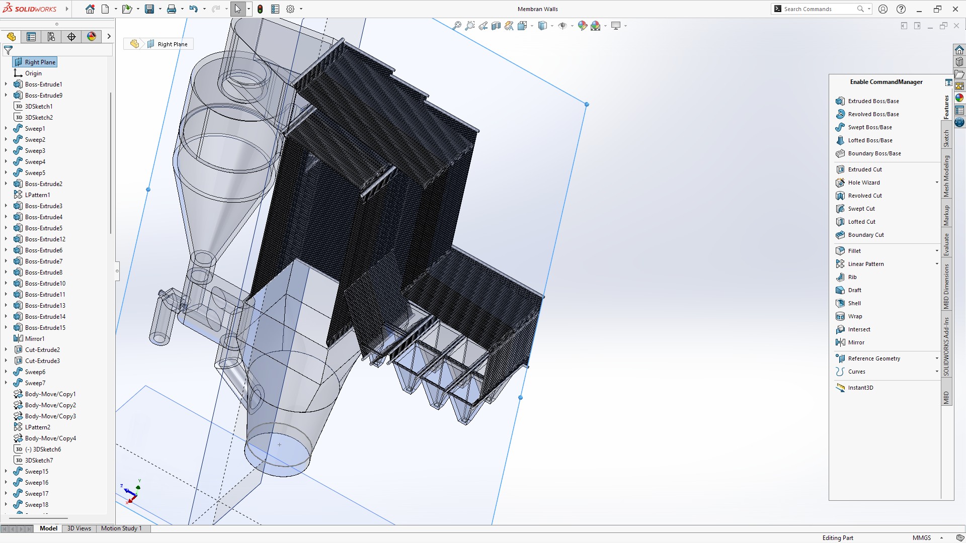 Maxau造纸厂焚烧炉锅炉模型3D