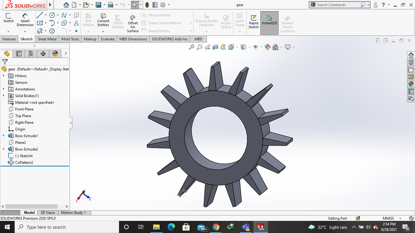 支线齿轮和它的装配