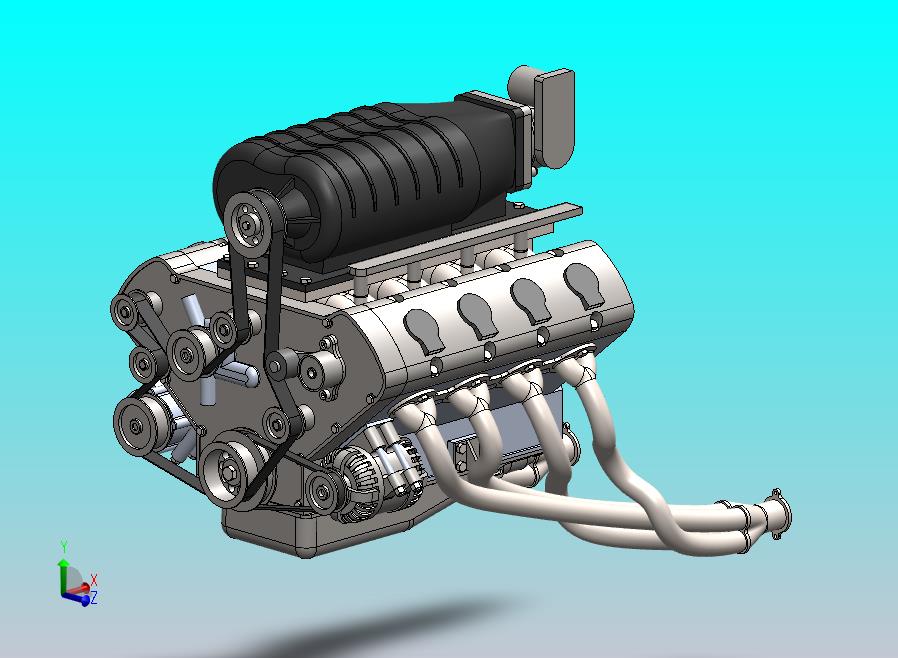 通用增压 DOHC V8 发动机