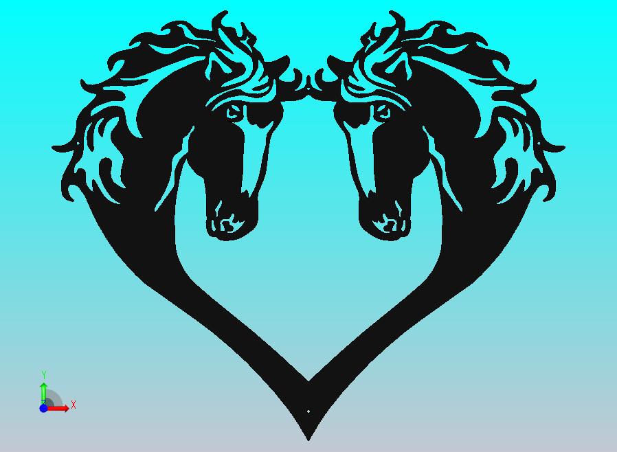 壁挂式激光切割图像马心型