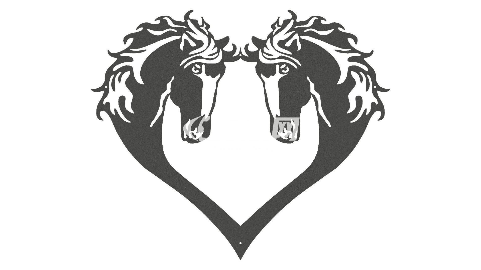 壁挂式激光切割图像马心型