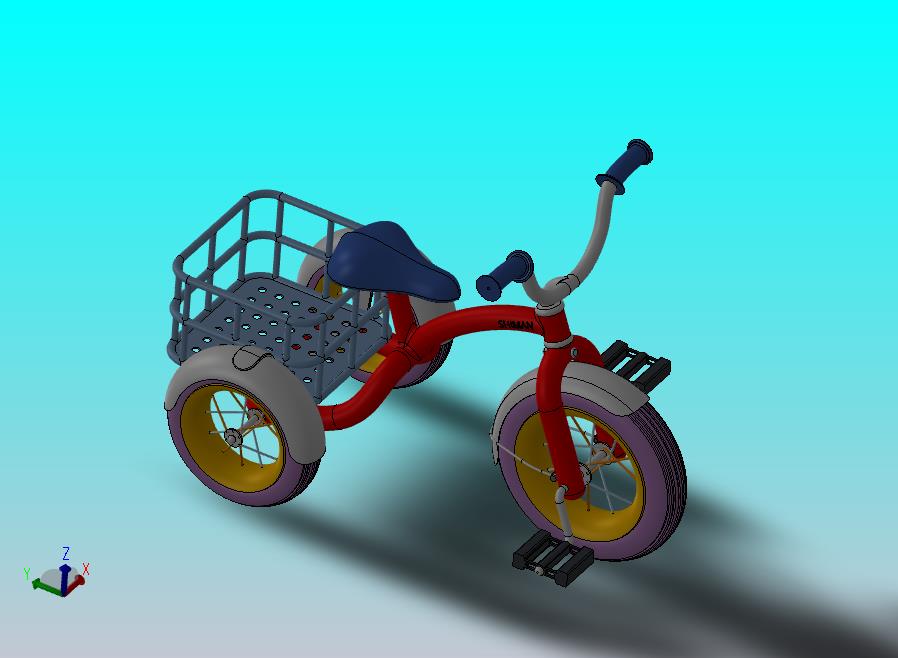 儿童骑行的三轮小车