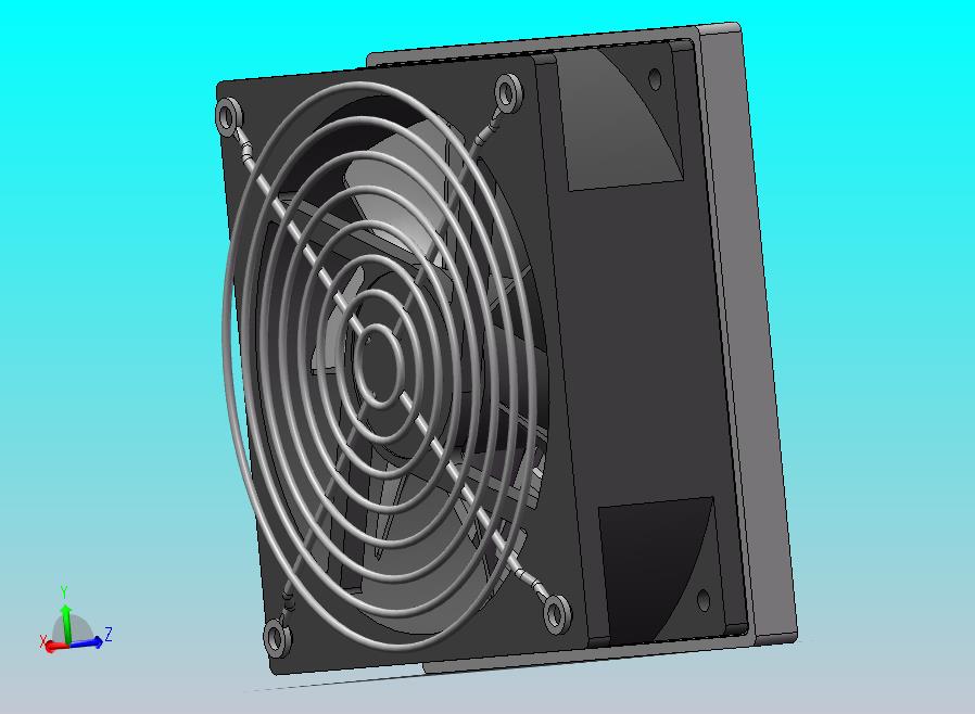 一种工业散热风扇120X120三维模型
