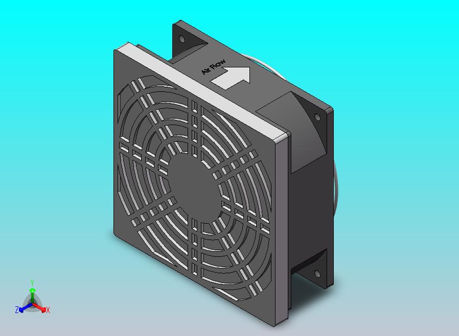 一种工业散热风扇120X120三维模型