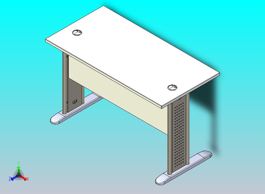 带金属腿的直桌