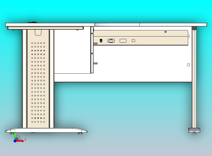 带金属腿的 L 形桌子