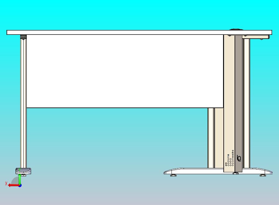 带金属腿的 L 形桌子