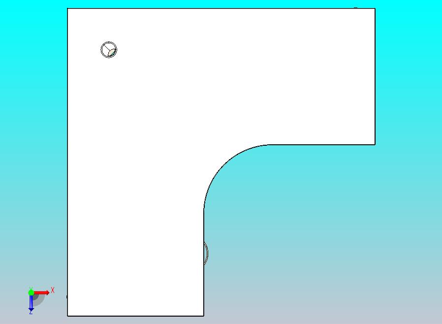 带金属腿的 L 形桌子