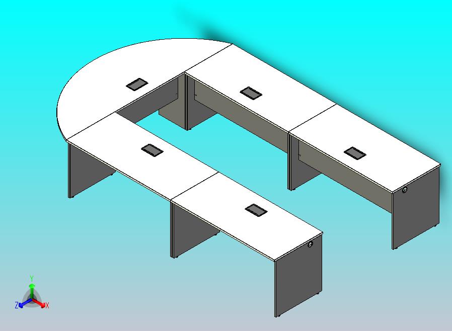11 人MDF会议桌与电源插座盒