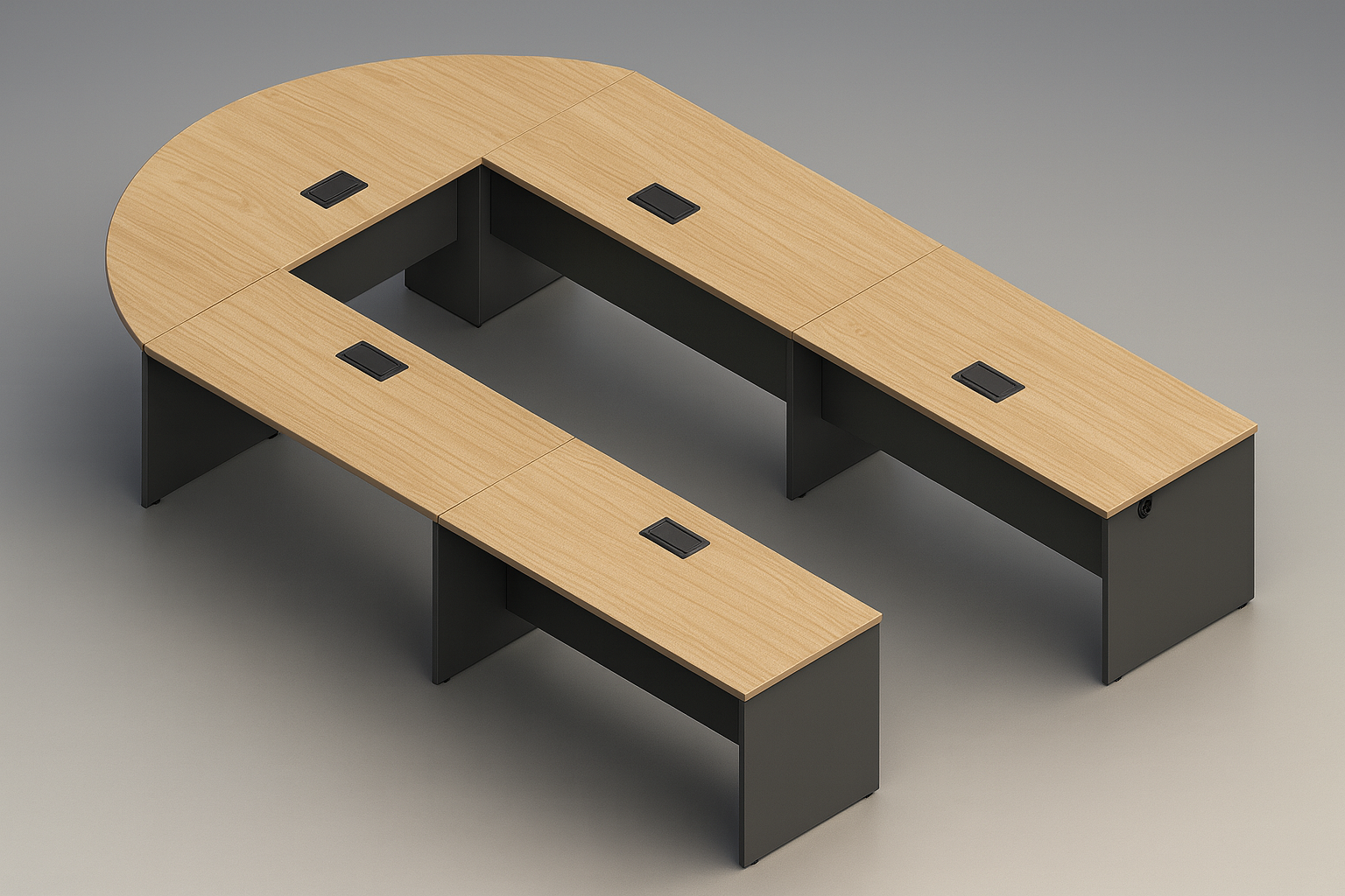 11 人MDF会议桌与电源插座盒