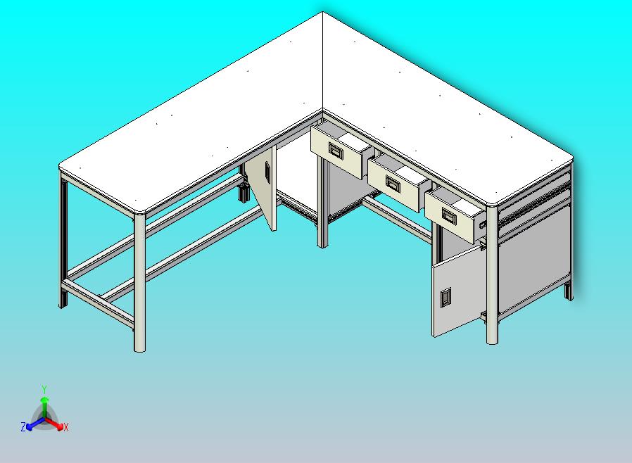 转角铝型材桌子