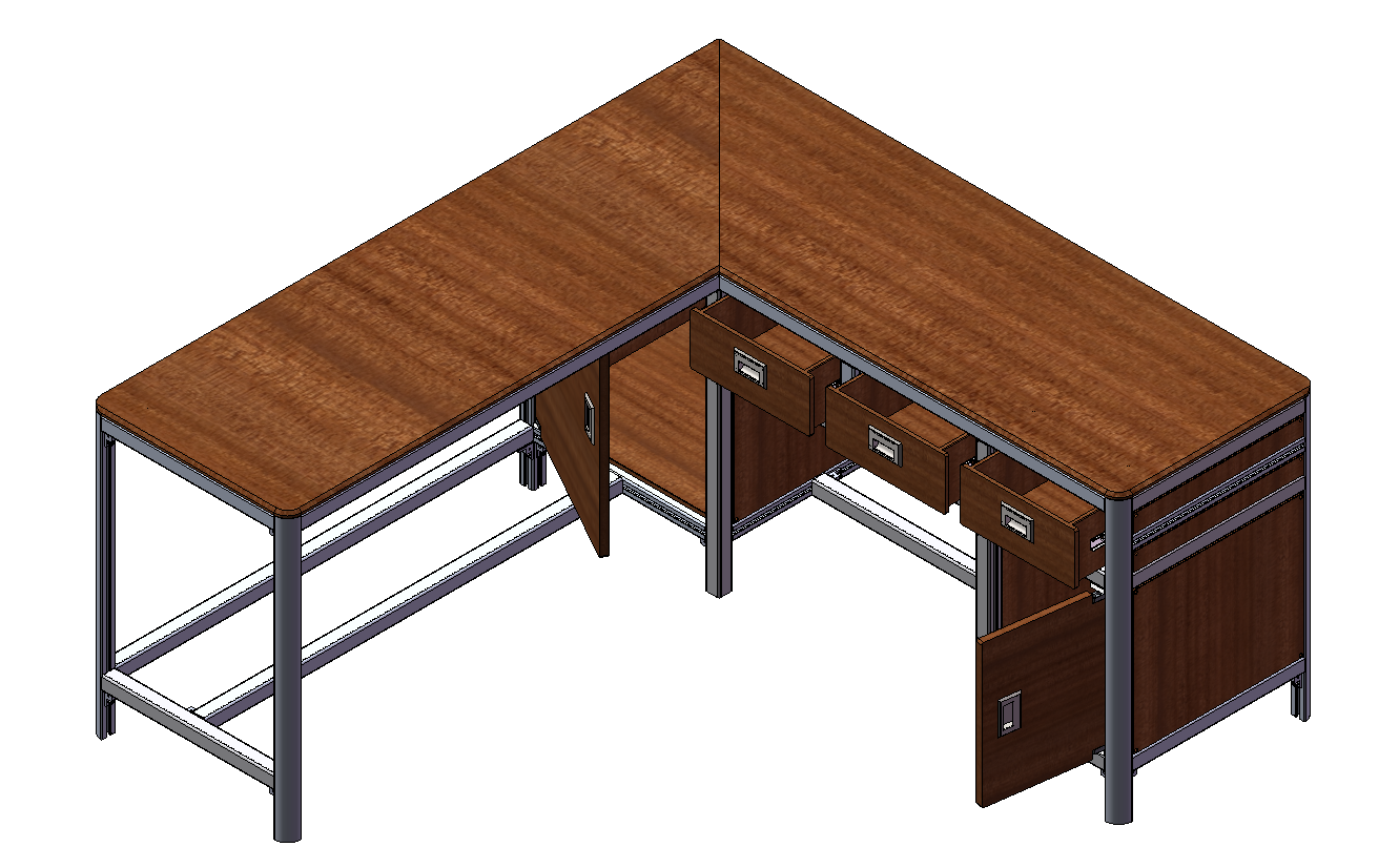 转角铝型材桌子