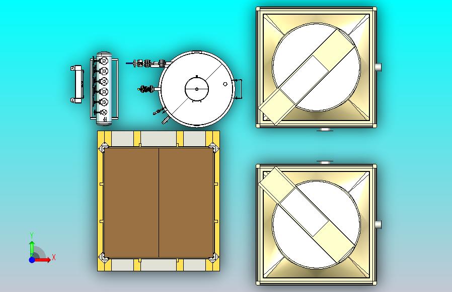 工业冷却循环系统（冷却塔，储罐存储冷却液，管路与泵阀）
