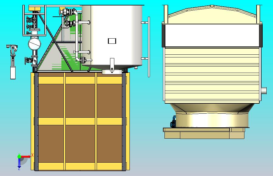 工业冷却循环系统（冷却塔，储罐存储冷却液，管路与泵阀）