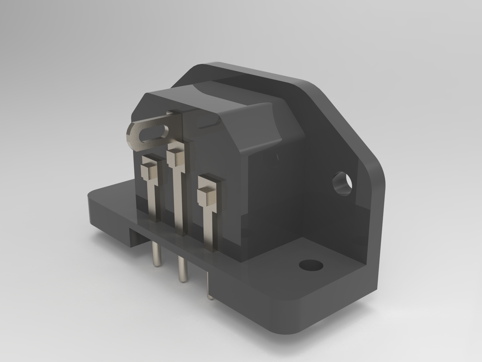 IEC68320 C14 连接器插头用于PCB安装