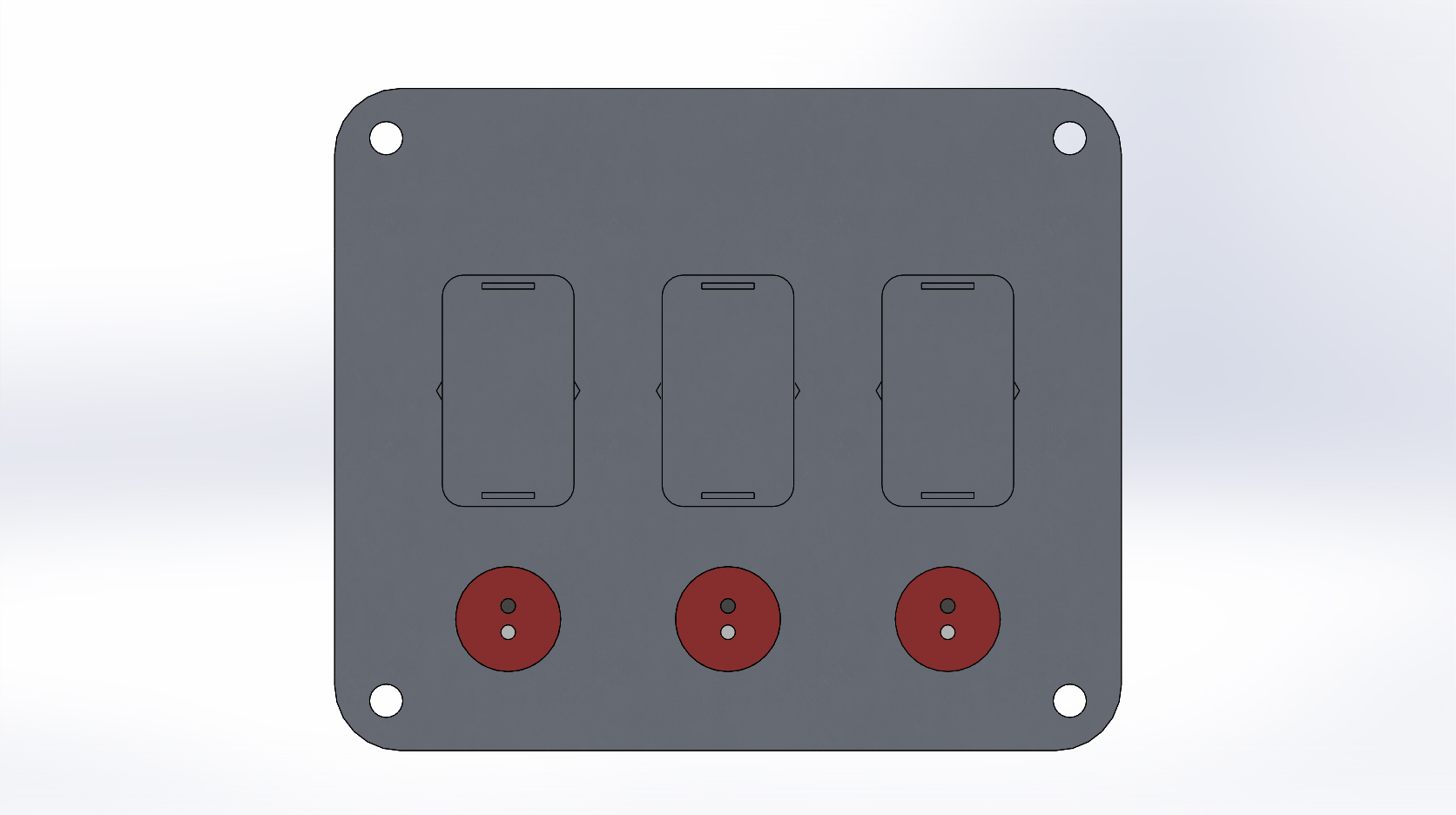 3排红色安全盖拨动开关带指示灯