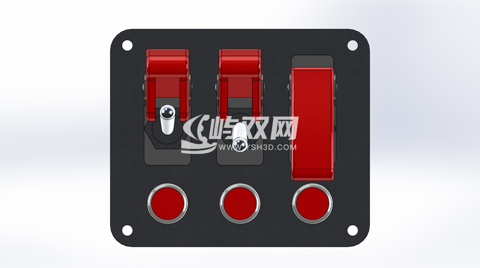 3排红色安全盖拨动开关带指示灯