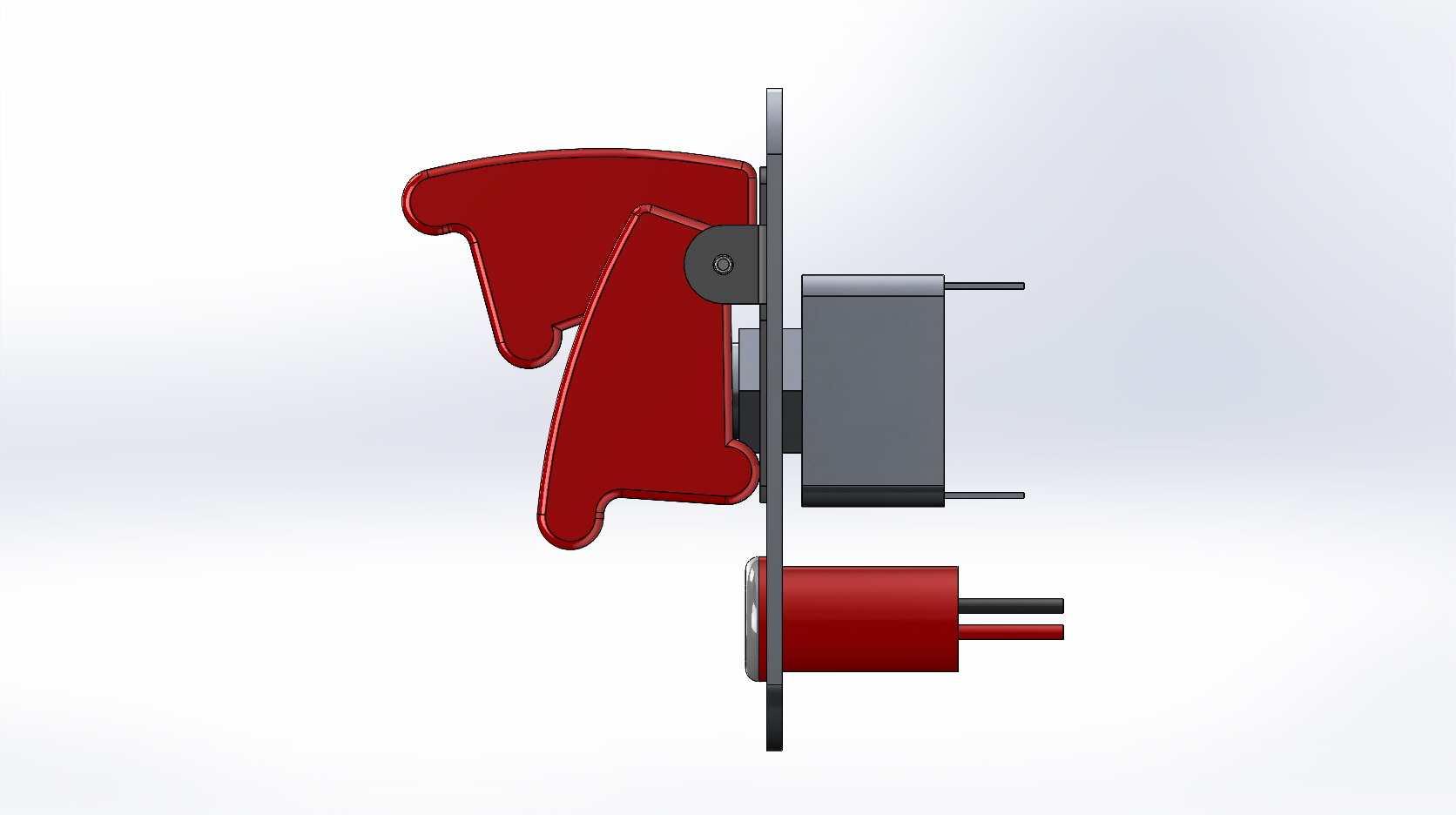 3排红色安全盖拨动开关带指示灯