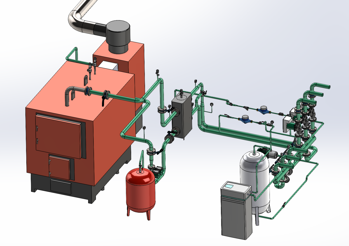 200kWt固体燃料锅炉