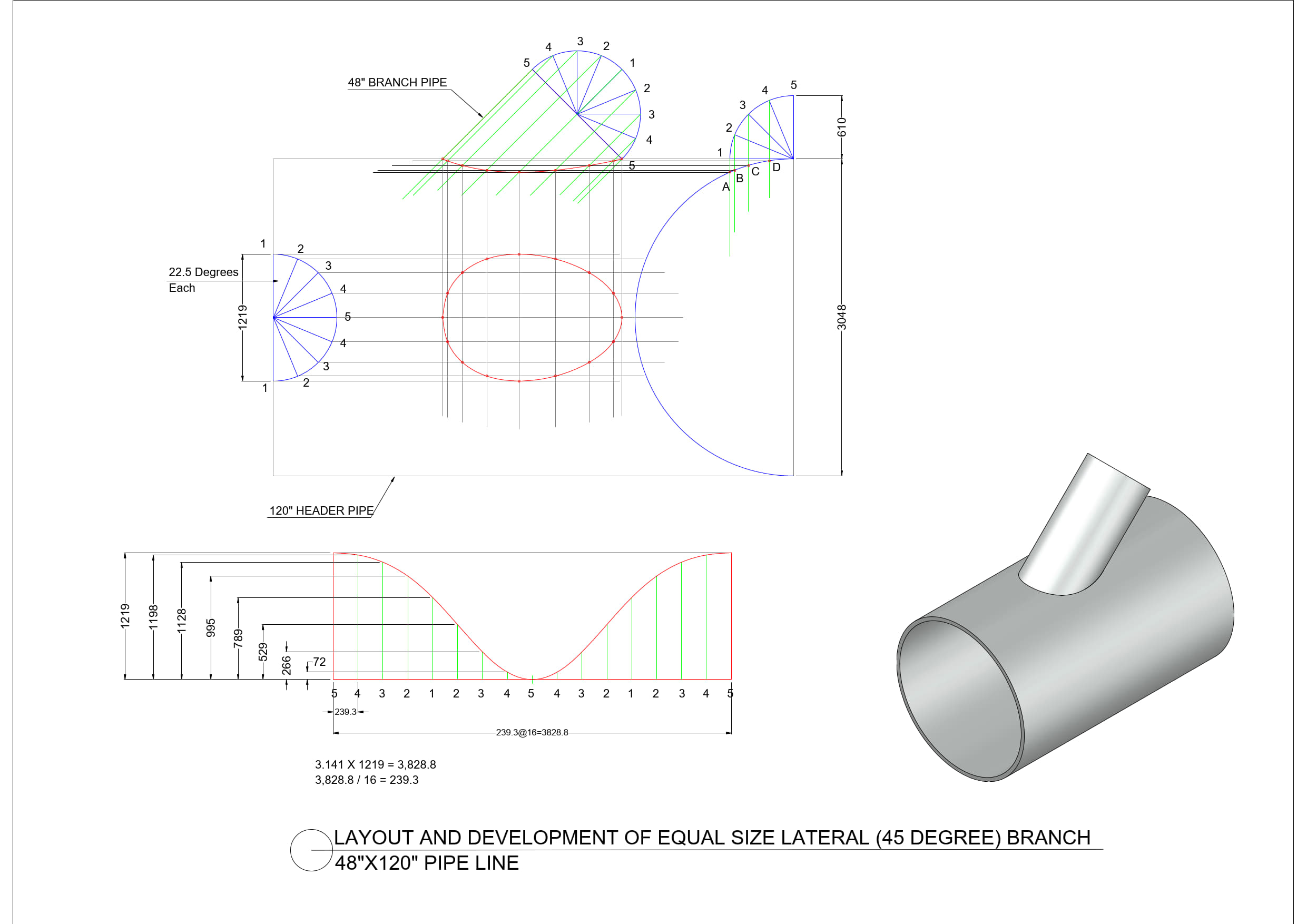等尺寸横向（45度）分支的布局与发展