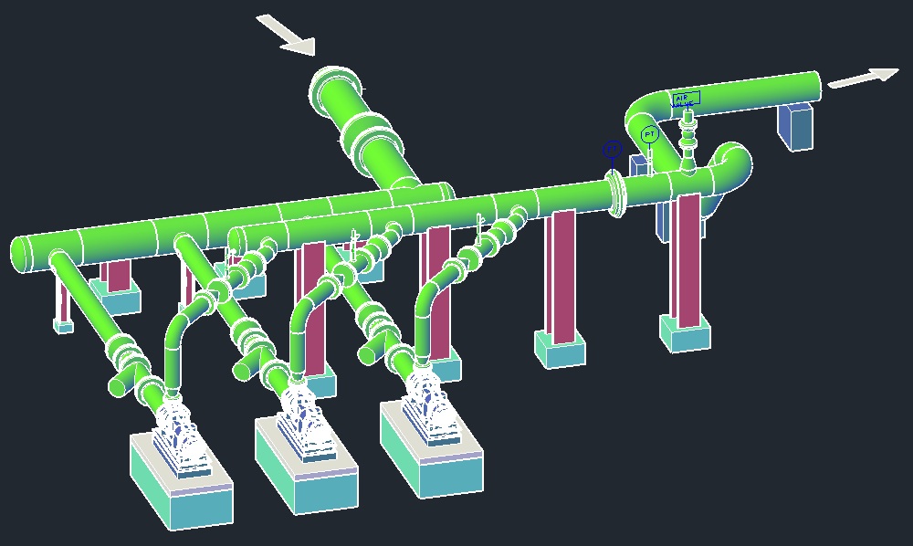 典型的三维管道模型