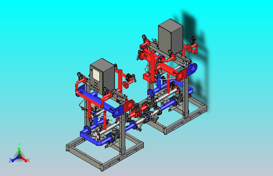 化工厂双组工业泵阀系统