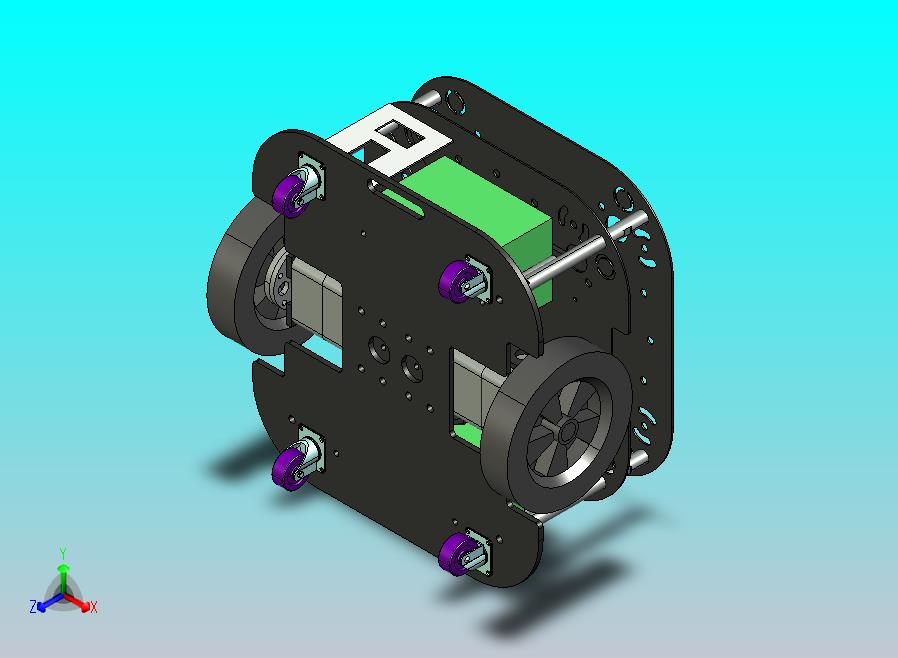 智能小车底盘三维模型设计
