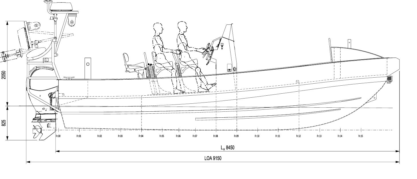 10米RIB船用拖车