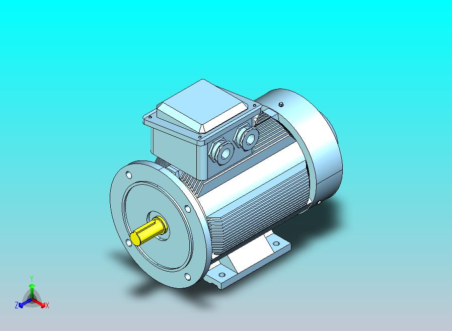 YX3-80～132高效率三相异步电动机-基座带底脚、端盖上有凸缘（带通孔）[YX3-112M-4]