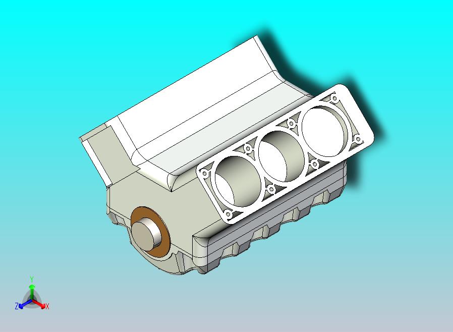 V6发动机下缸体总成