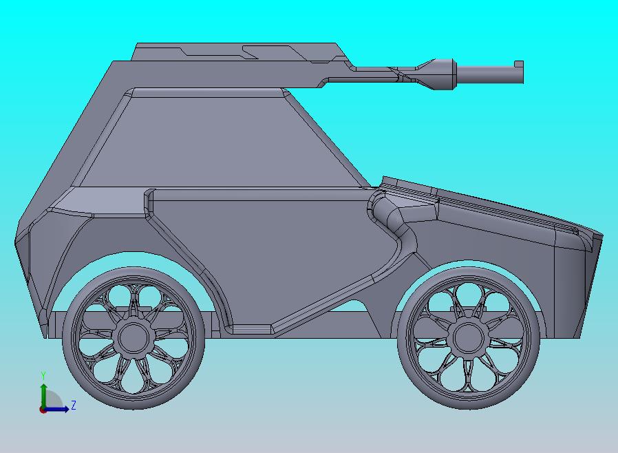 一种火炮车玩具模型设计