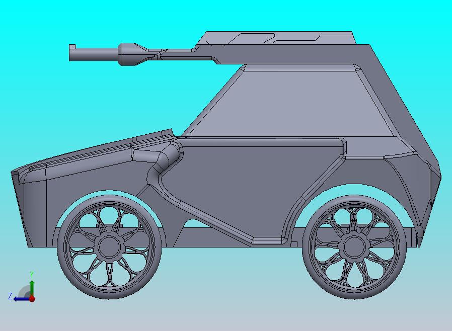 一种火炮车玩具模型设计