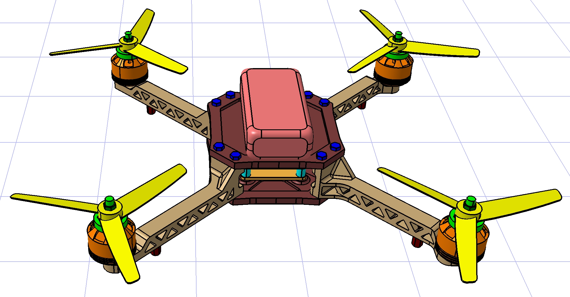 简化的四轴飞行器组件