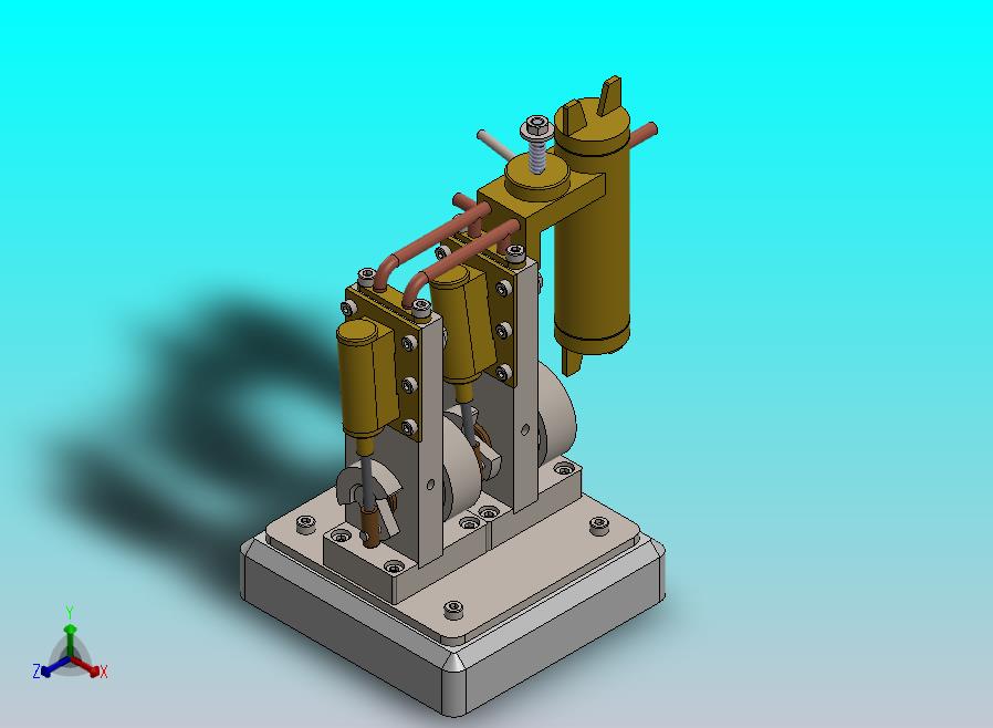 双缸垂直振荡蒸汽机