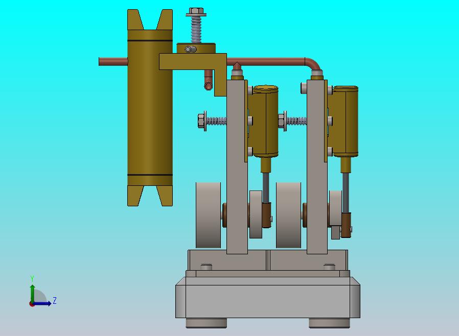双缸垂直振荡蒸汽机