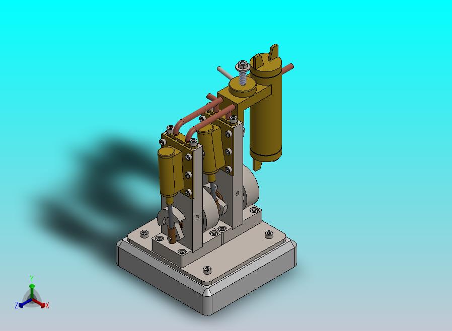 双缸垂直振荡蒸汽机