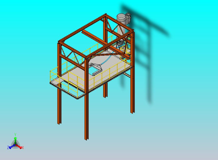 带除尘过滤器的3200球磨机大袋卸料安全平台