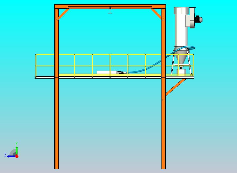 带除尘过滤器的3200球磨机大袋卸料安全平台
