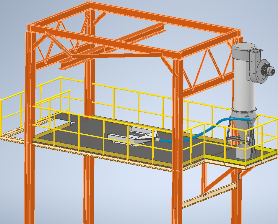 带除尘过滤器的3200球磨机大袋卸料安全平台