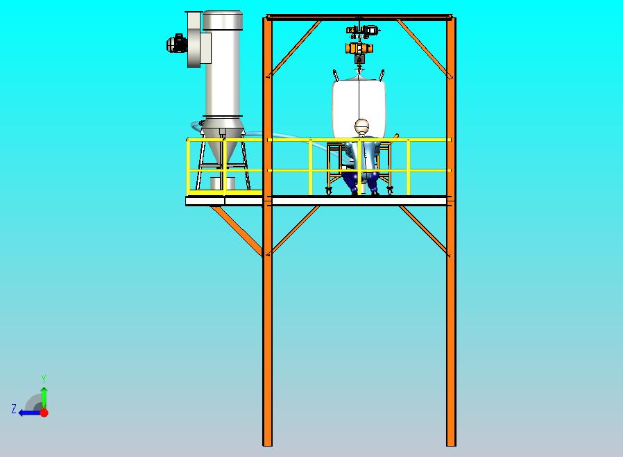 带除尘功能的双球磨机3200大袋卸料安全平台