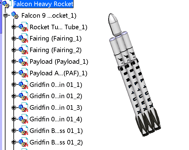猎鹰重型火箭CATIA V5 r21模型