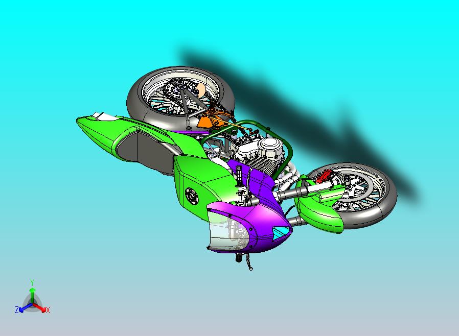 摩托车CATIA V5 r21模型