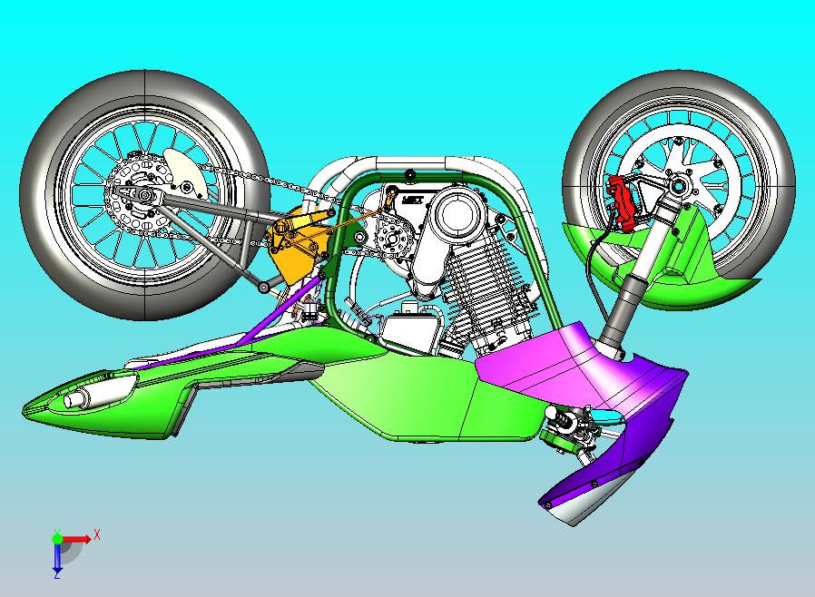 摩托车CATIA V5 r21模型
