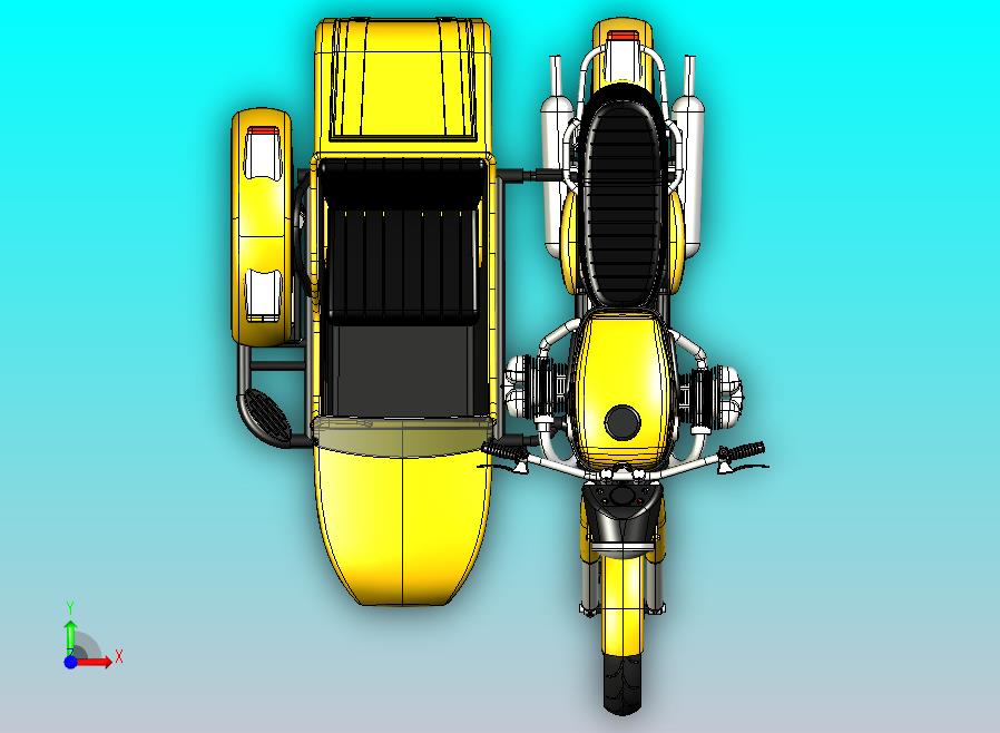 边三轮摩托车CATIA V5 r21模型