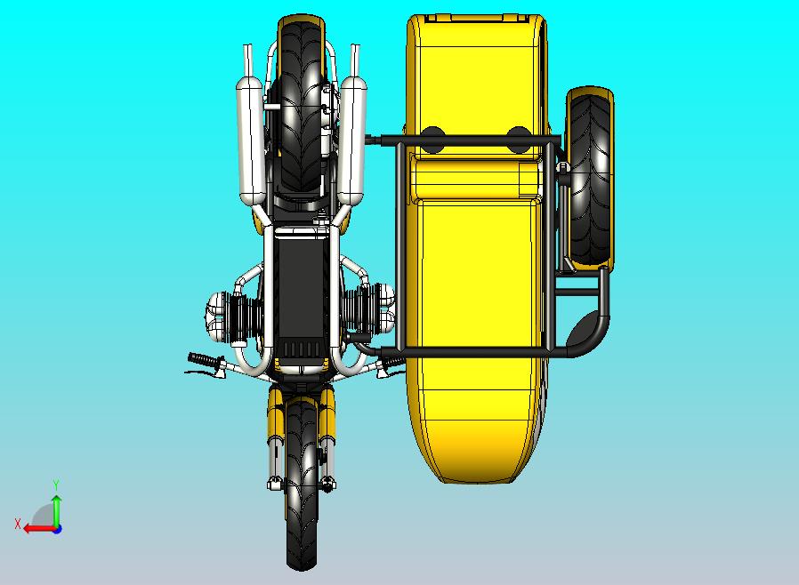 边三轮摩托车CATIA V5 r21模型