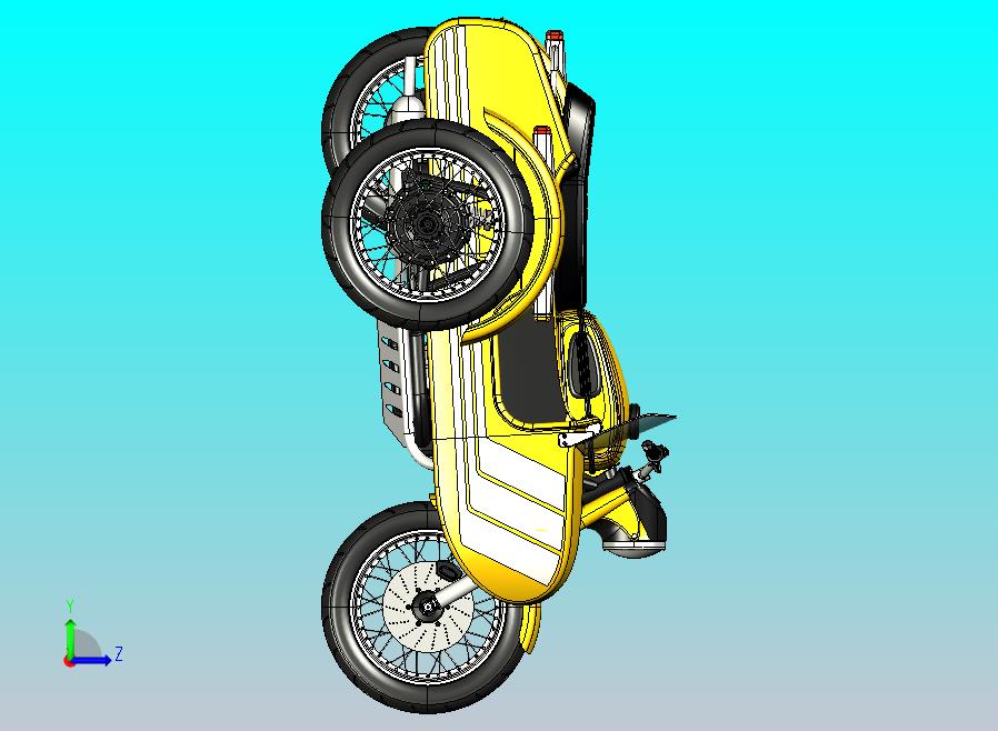 边三轮摩托车CATIA V5 r21模型