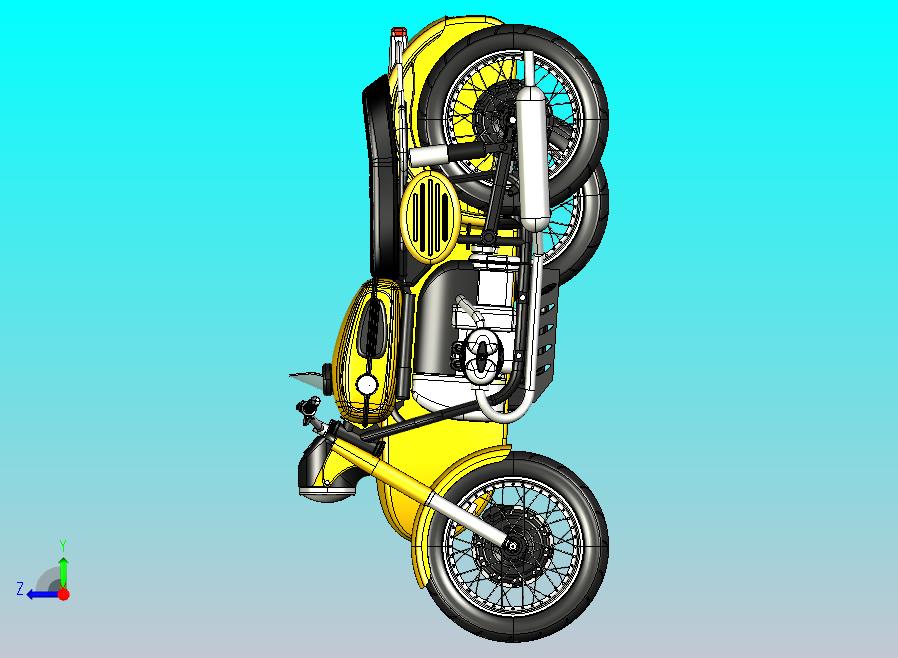边三轮摩托车CATIA V5 r21模型