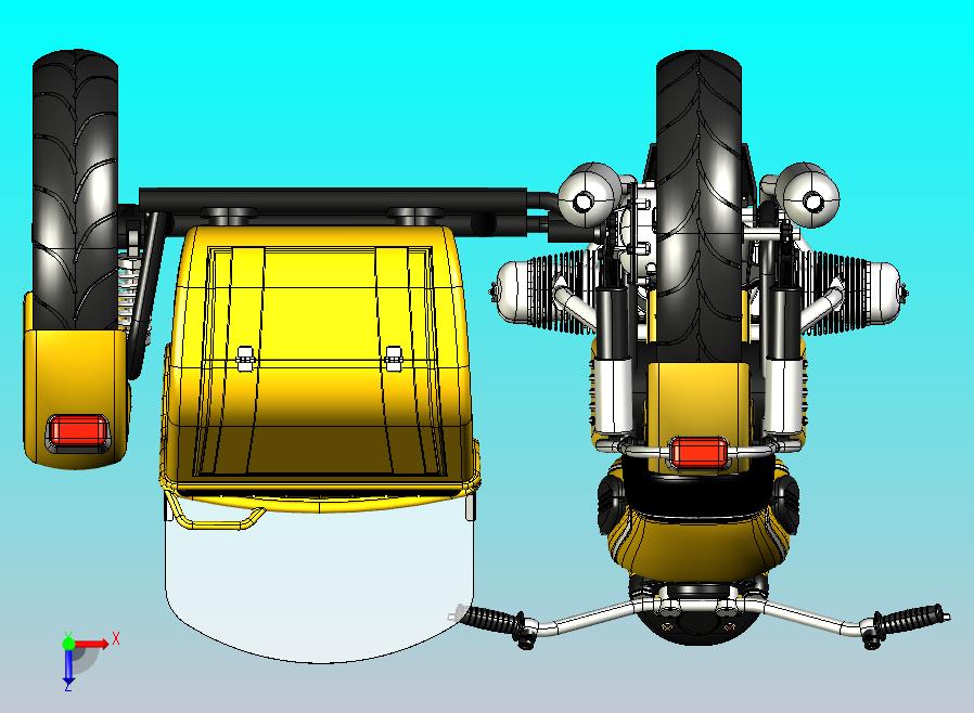 边三轮摩托车CATIA V5 r21模型