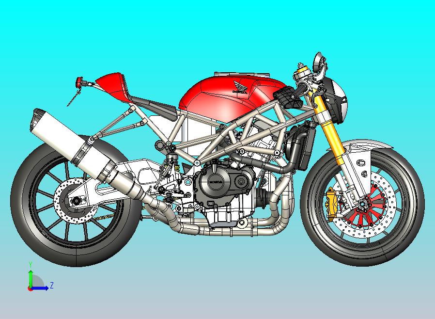 本田摩托车CATIA V5 r21模型