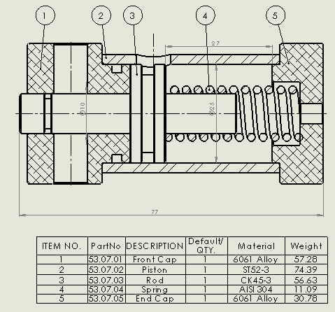 圆形气缸 20x8x65